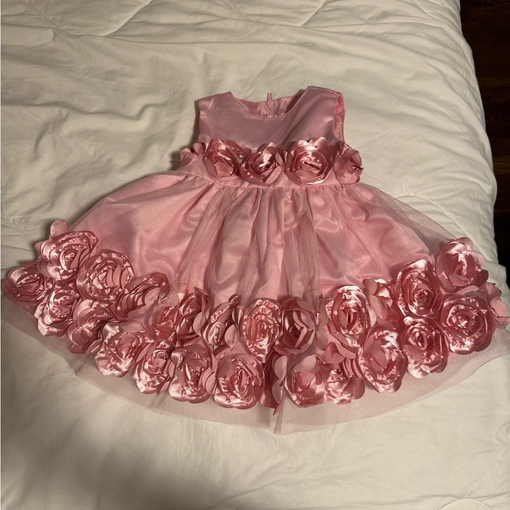 Adorable Pink Formal Dress with Flowers